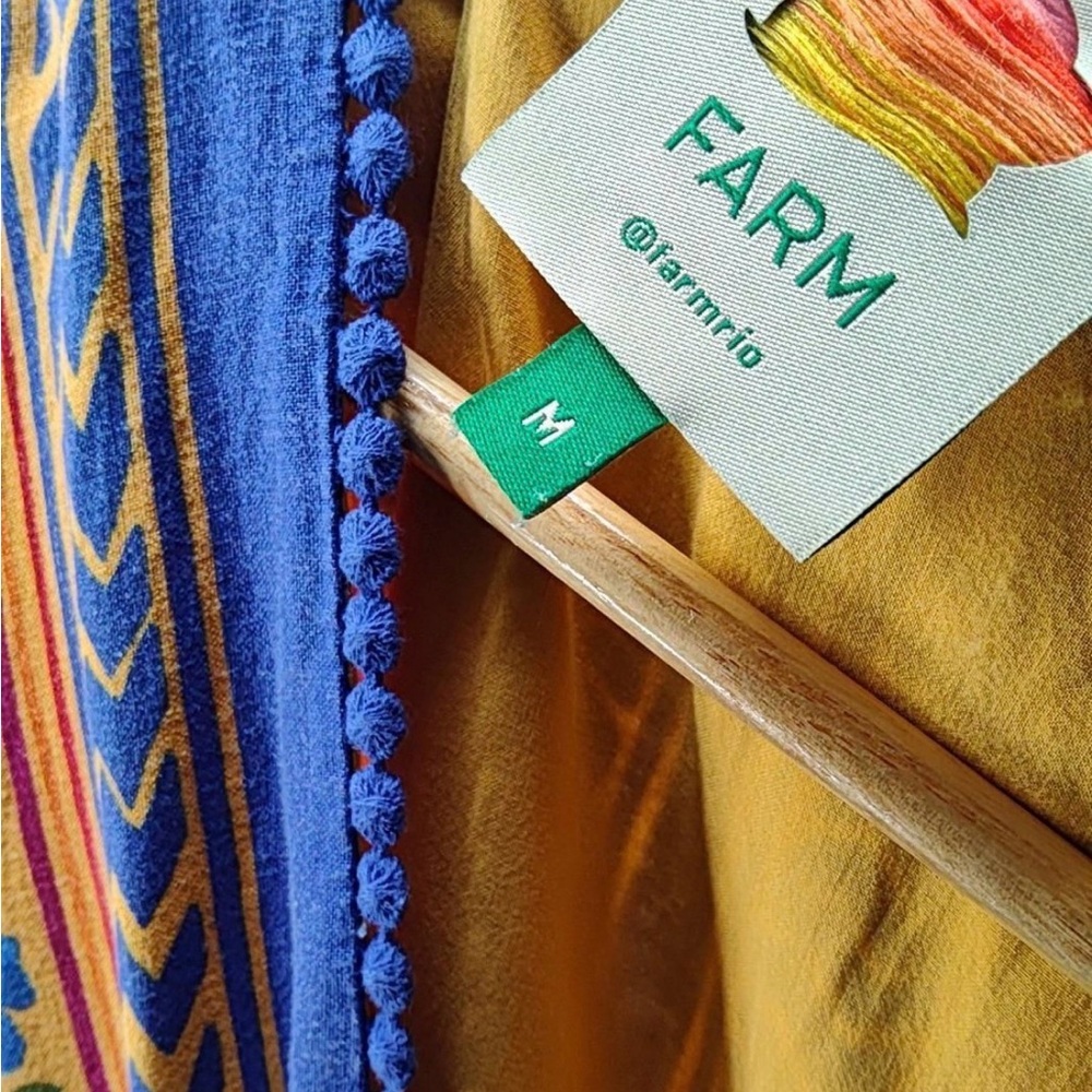 FARM Rio Yellow Floral Maxi Dress with Blue & Red Accents - Picture 5 of 16